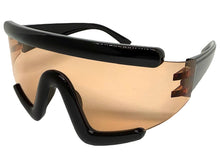 Oversized Exaggerated Modern Rerto Shield Style SUNGLASSES Large Black Frame 63290