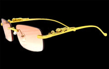 Classy Elegant Sophisticated Luxury Style SUNGLASSES Rimless Gold Frame E0661