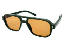 Classic Vintage Retro Hip Hop Style SUNGLASSES Square Olive Green Frame 80930