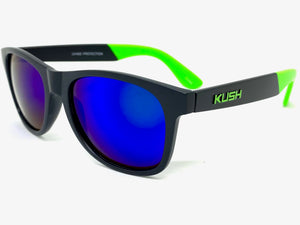 Classic Vintage Retro Biker Style KUSH SUNGLASSES Black Frame 6095