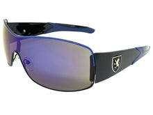 Classic Contemporary Modern Wrap Style SUNGLASSES Sleek Black & Blue Frame 3734