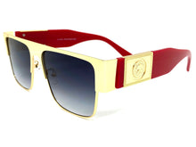 Classic Luxury Designer Hip Hop Style SUNGLASSES Gold & Red Frame 27614