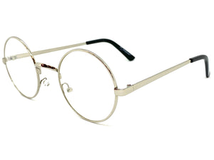 Classic Vintage Retro Style Clear Lens EYEGLASSES Round Silver Frame 6569