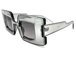 Oversized Exaggerated Retro Style SUNGLASSES Large Square Gray Frame 80519