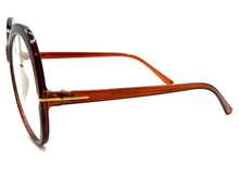 Oversized Vintage Retro Style Clear Lens EYEGLASSES Large Round Brown Frame E2085