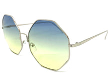 Oversized Exaggerated Vintage Retro Style SUNGLASSES Large Silver Octagon Frame 4150