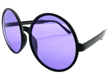 Oversized Classic Vintage Retro Style SUNGLASSES X-Large Round Black Frame 1734