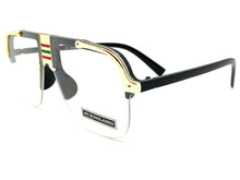 Men's Classic Vintage Retro Hip Hop Style Clear Lens EYEGLASSES Black & Gold Frame 2719
