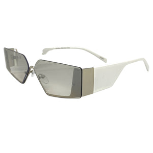 Contemporary Modern Style SUNGLASSES Sleek Design Silver & White Frame 5212