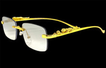 Classy Elegant Sophisticated Luxury Style Clear with Slight Tint Lens SUNGLASSES Rimless Gold Frame E0661A