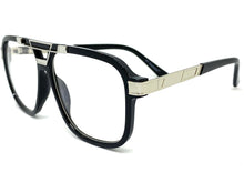 Classic Vintage Retro Hip Hop Rapper Style Clear Lens EYEGLASSES Black & Silver Frame 8529