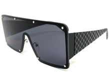 Oversized Contemporary Modern Retro Shield Style SUNGLASSES Large Flat Dark Lens 96312