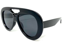 Oversized Vintage Retro Aviator Style SUNGLASSES Large Black Frame 80849