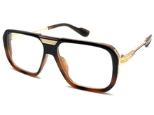 Classic Vintage Retro Hip Hop Rapper Style Clear Lens EYEGLASSES Brown & Gold Frame 76006