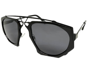 Exaggerated Classic Vintage Retro Style SUNGLASSES Unique Black Frame 4464