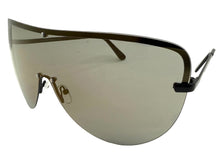 Oversized Exaggerated Modern Retro Shield Style SUNGLASSES X-Large Black Frame - Bronze Lens 4603