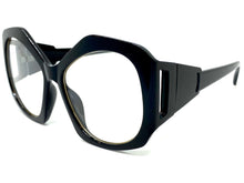 Oversized Exaggerated Vintage Retro Style Clear Lens EYEGLASSES Large Black Frame E2019