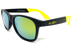 Classic Vintage Retro Biker Style KUSH SUNGLASSES Black Frame 6095