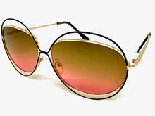 Oversized Exaggerated Vintage Retro Style SUNGLASSES Large Gold Frame A253