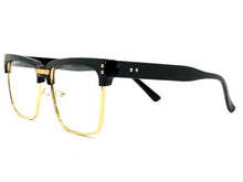 Classy Elegant Sophisticated Luxury Style Clear Lens EYEGLASSES Black & Gold Frame 6462