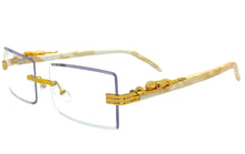 Classy Elegant Luxury Modern Designer Style Clear Lens EYEGLASSES Gold Rimless Frame 5302