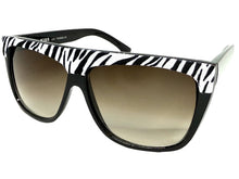 Oversized Classic Vintage Retro Style SUNGLASSES Large Black Zebra Frame 1201