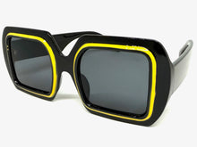Oversized Exaggerated Vintage Retro Style SUNGLASSES Large Square Black Frame 1351