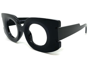 Oversized Classic Vintage Retro Style Large Thick Black Lensless Eye Glasses- Frame Only NO Lens 80520