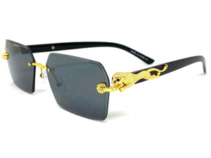 Classy Elegant Sophisticated Modern Luxury Style SUNGLASSES Gold & Black Frame E0969