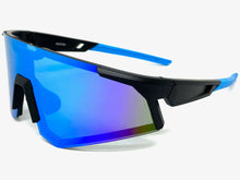 Oversized Retro Sporty Wrap Around Style SUNGLASSES Large Black Frame 9057