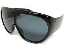 Oversized Exaggerated Modern Rerto Shield Style SUNGLASSES Large Black Frame 68246