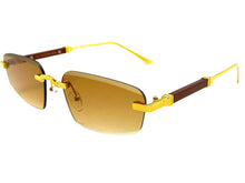 Classy Elegant Luxury Modern Style SUNGLASSES Rimless Gold Frame 5335