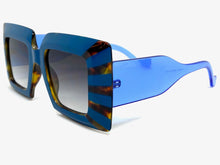 Exaggerated Vintage Retro Style SUNGLASSES Thick Square Blue Frame LH056