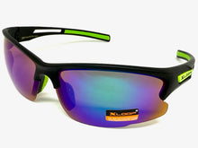 Sporty Wrap Around Cycling Fishing Biker SUNGLASSES Sleek Black Frame - Green Lens 2754