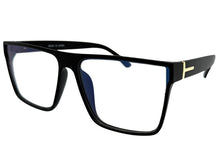 Classy Contemporary Modern Style Clear Lens Blue Light Block Computer EYEGLASSES Black Frame 35004
