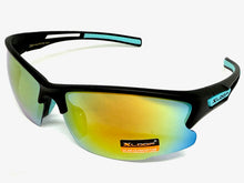 Sporty Wrap Around Cycling Fishing Biker SUNGLASSES Sleek Black Frame - Gold Lens 2754