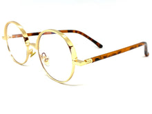 Classic Vintage Retro Style Clear Lens EYEGLASSES Round Gold Frame 8143