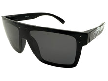 Classic Hardcore Biker Gangster Wrap Shield Style POLARIZED SUNGLASSES Black Frame - Dark Lens X0030