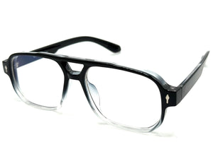 Classic Vintage Retro Style Clear Lens Blue Light Block Computer EYEGLASSES Black Frame 55013