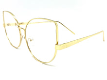 Oversized Exaggerated Retro Cat Eye Style Clear Lens EYEGLASSES Huge Gold Frame AB274