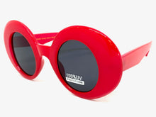 Oversized Exaggerated Vintage Retro Style SUNGLASSES Round Red Frame 1039