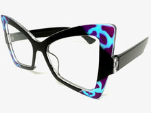Oversized Vintage Retro Style Clear Lens EYEGLASSES Large Black Frame 97198