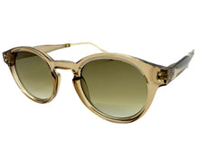 Classic Elegant Vintage Retro Style SUNGLASSES Round Champagne  Frame - Brown Lens 81012