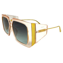 Exaggerated Vintage Retro Style SUNGLASSES Square Pink & Gold Frame 80098