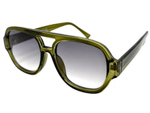 Classic Vintage Retro Style SUNGLASSES Large Thick Olive Green Acetate Frame C005
