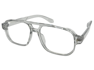 Classic Vintage Retro Style Clear Lens Blue Light Block Computer EYEGLASSES Transparent Frame 55013