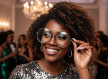 Oversized Vintage Retro Style Clear Lens EYEGLASSES X-Large Round Gray Frame 15032