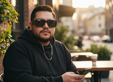 Classic Hardcore Biker Gangster Style LOCS SUNGLASSES Large Thick Black Frame - Dark Lens 91336