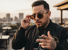 Classic Vintage Retro Luxury Hip Hop Rapper Style SUNGLASSES Oval Gold Frame - Brown Lens 27736