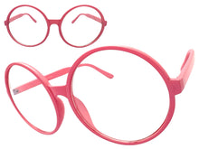 Oversized Vintage Retro Style Clear Lens EYEGLASSES X-Large Round Pink Frame 15032